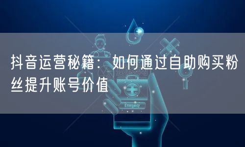 抖音运营秘籍:如何通过自助购买粉丝提升账号价值