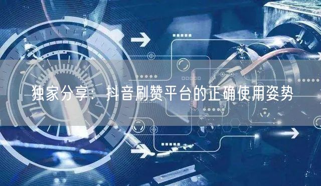 独家分享:抖音刷赞平台的正确使用姿势