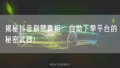 揭秘抖音刷赞真相:自助下单平台的秘密武器!