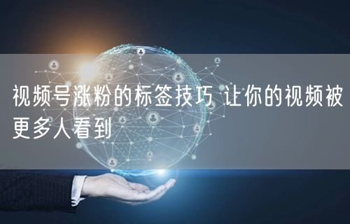 视频号涨粉的标签技巧 让你的视频被更多人看到